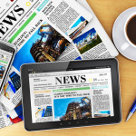 Newspaper tablet and smartphone