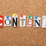 The Word "Content" pinned on bulletin board