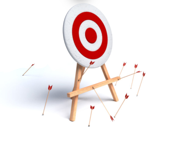 Arrows missing archery target